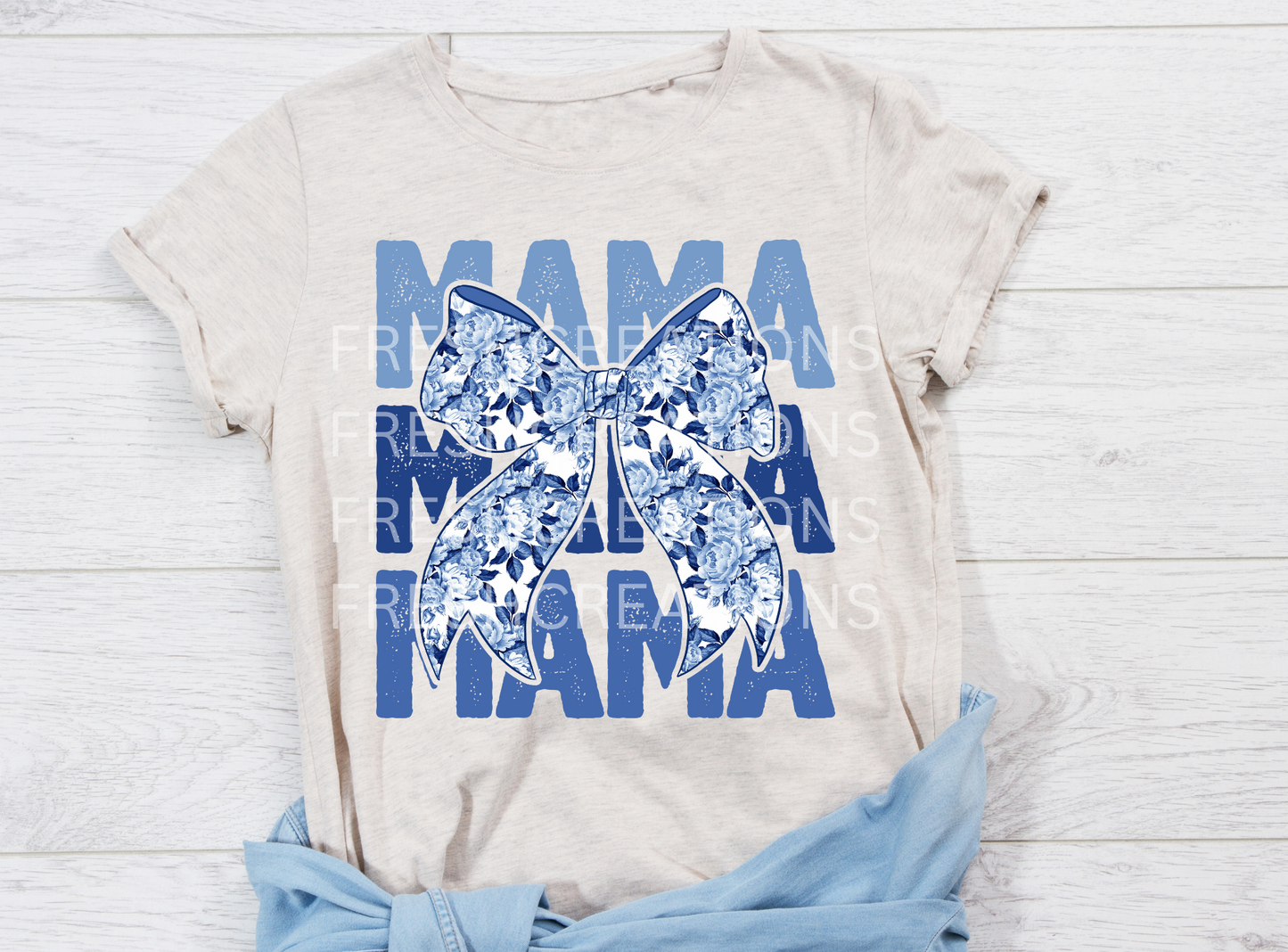 MAMA IN BLUE DTF TRANSFER