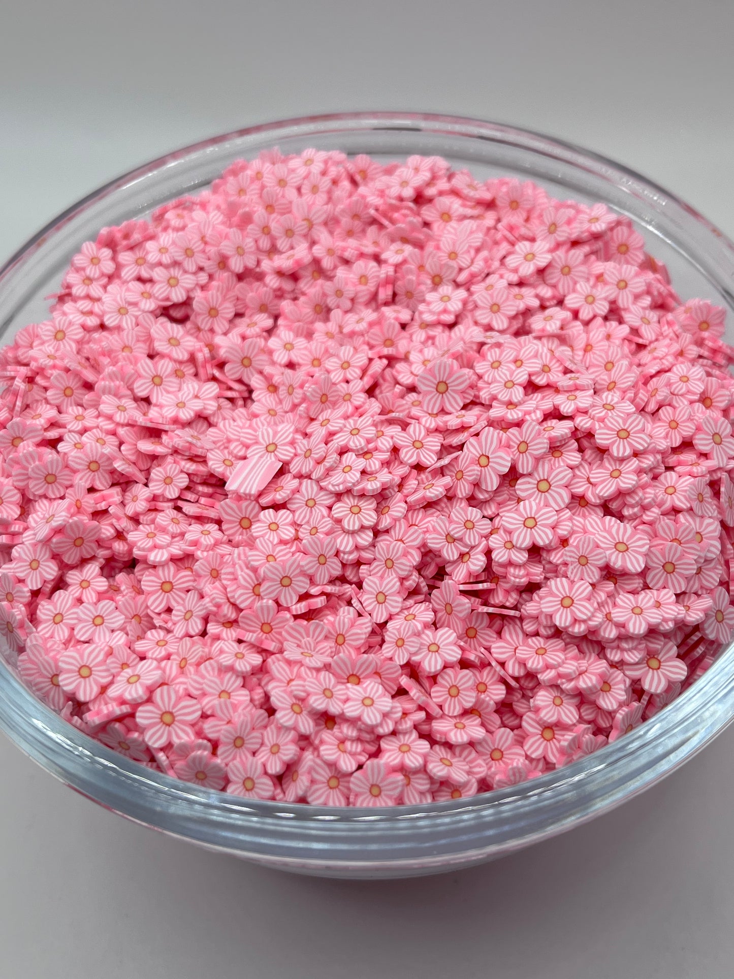 PINK FLOWERS POLYMER CLAY SLICES