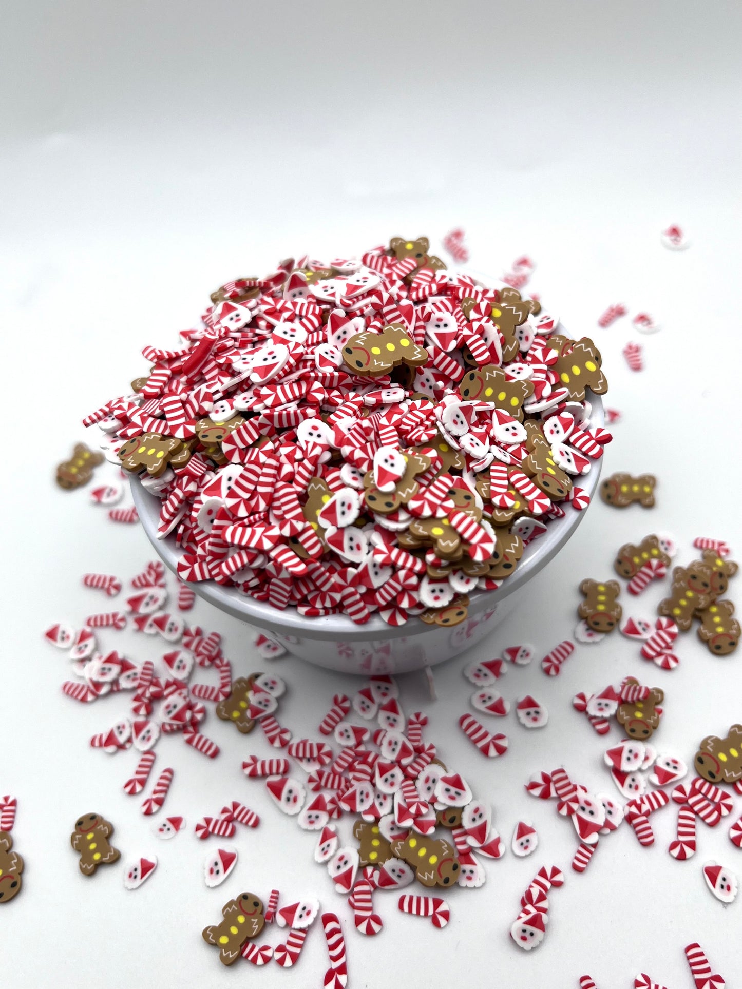 GINGERBREAD AND CANDY CANE MIX POLYMER CLAY SLICES