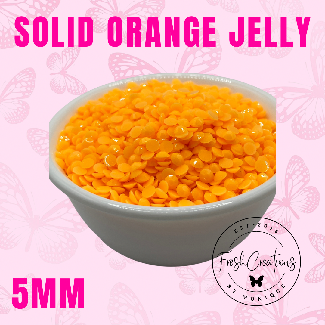 SOLID ORANGE JELLY 5MM RHINESTONES