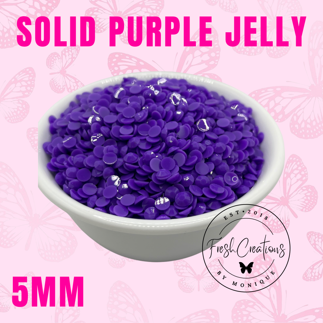SOLID PURPLE JELLY 5MM RHINESTONES