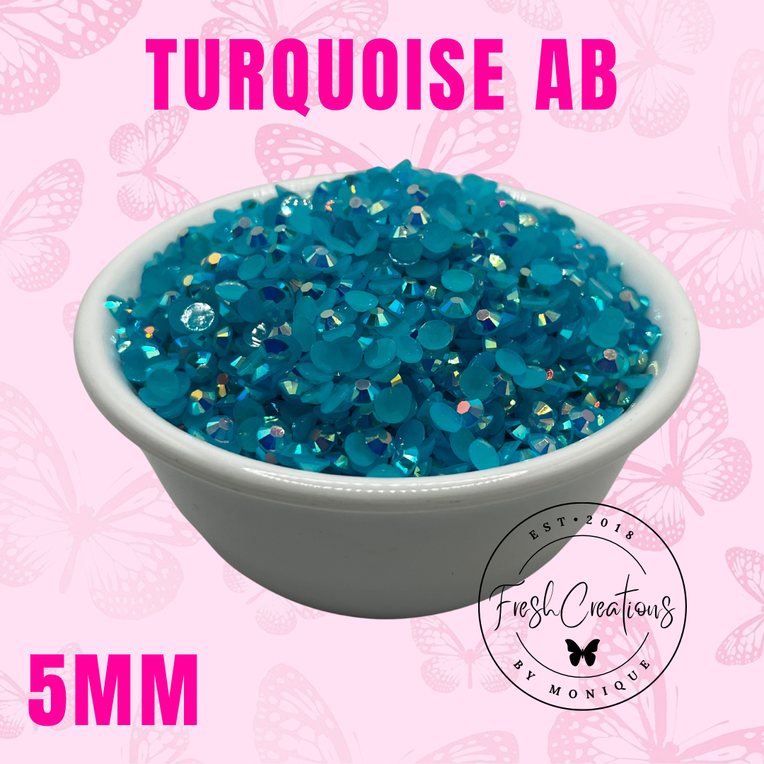 TURQUOISE AB 5MM RHINESTONES