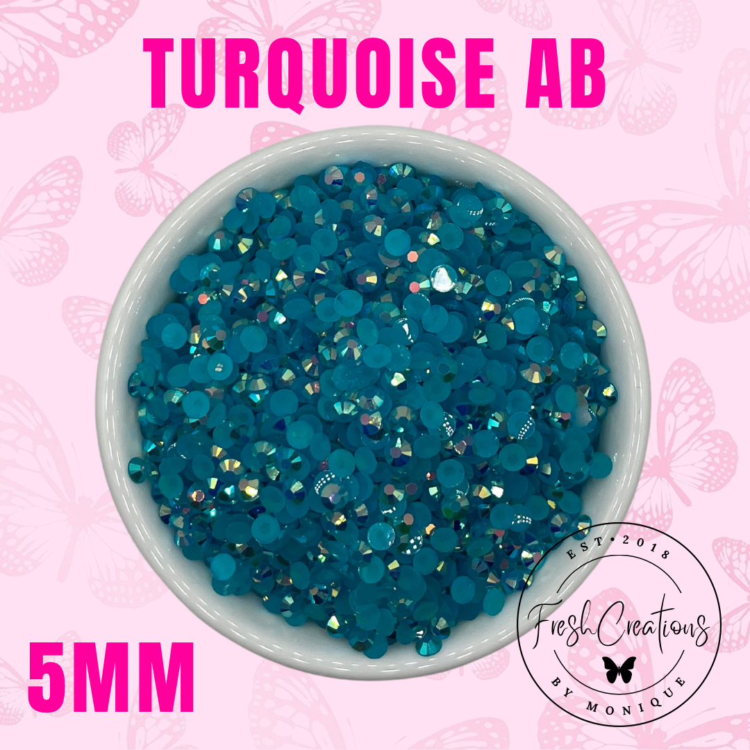 TURQUOISE AB 5MM RHINESTONES
