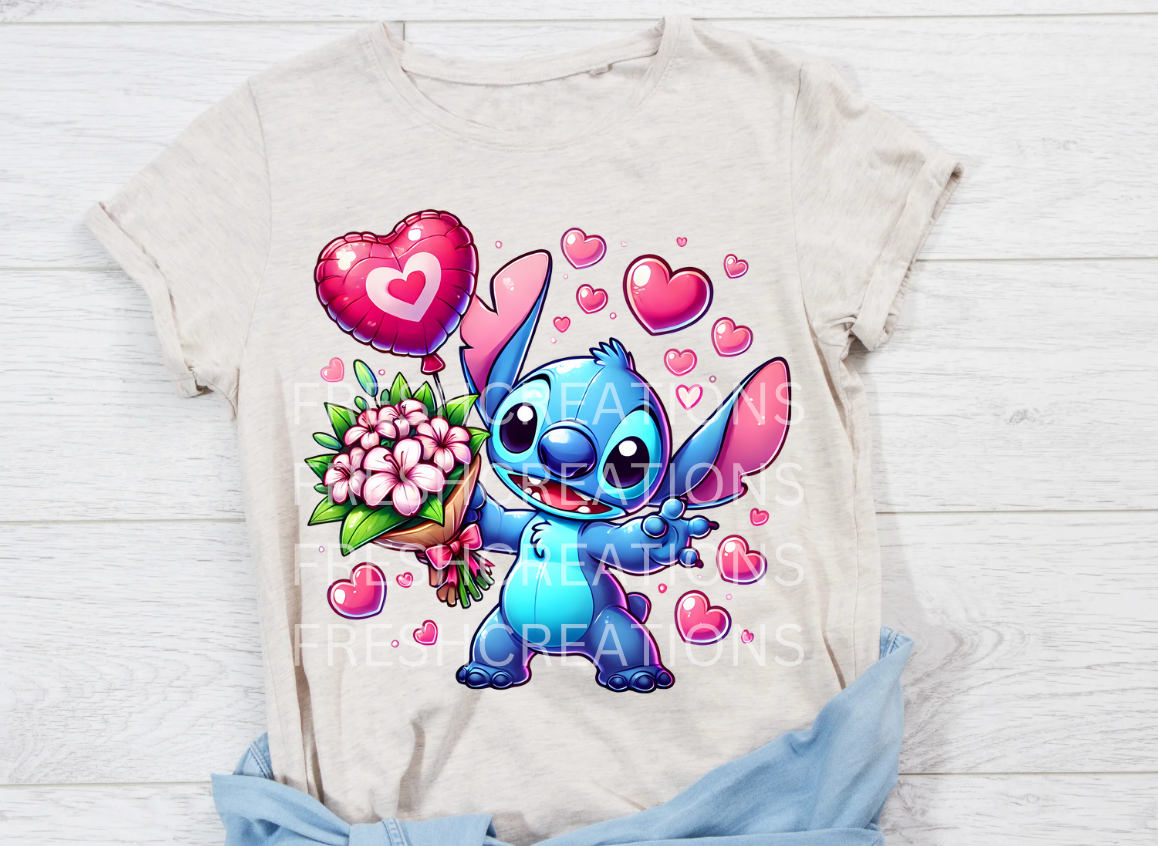 BLUE ALIEN VDAY DTF TRANSFER