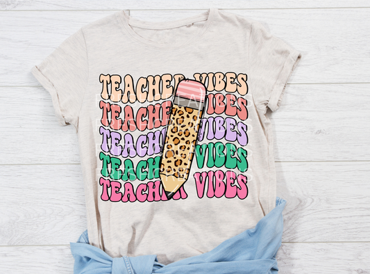 TEACHER VIBES DTF TRANSFER