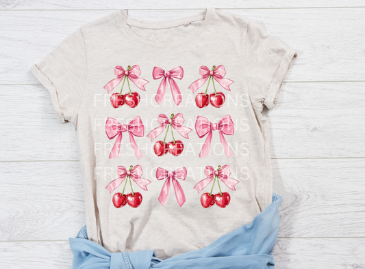CHERRY AND BOWS COLLAGE DTF TRANSFER