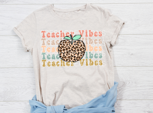 TEACH VIBES CHEETAH APPLE DTF TRANSFER