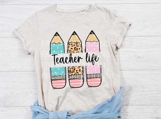 PENCIL TEACHER LIFE DTF TRANSFER