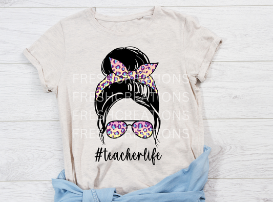 TEACHER LIFE BUN UP DTF TRANSFER