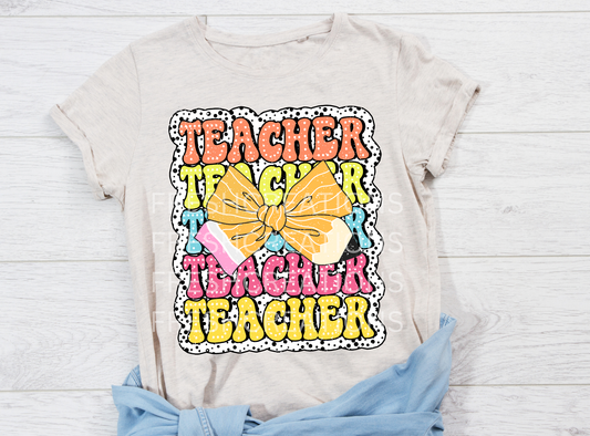 TEACH CHEETAH WITH BROWN PENCIL DTF TRANSFER