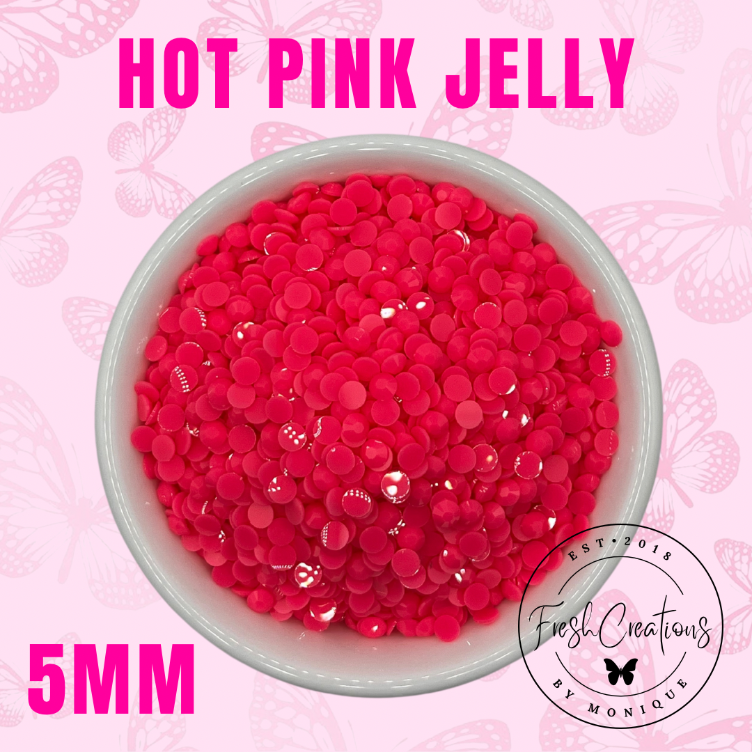 HOT PINK JELLY 5MM RHINESTONES