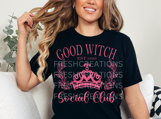 GOOD WITCH SOCIAL CLUB IN PINK DTF TRANSFER