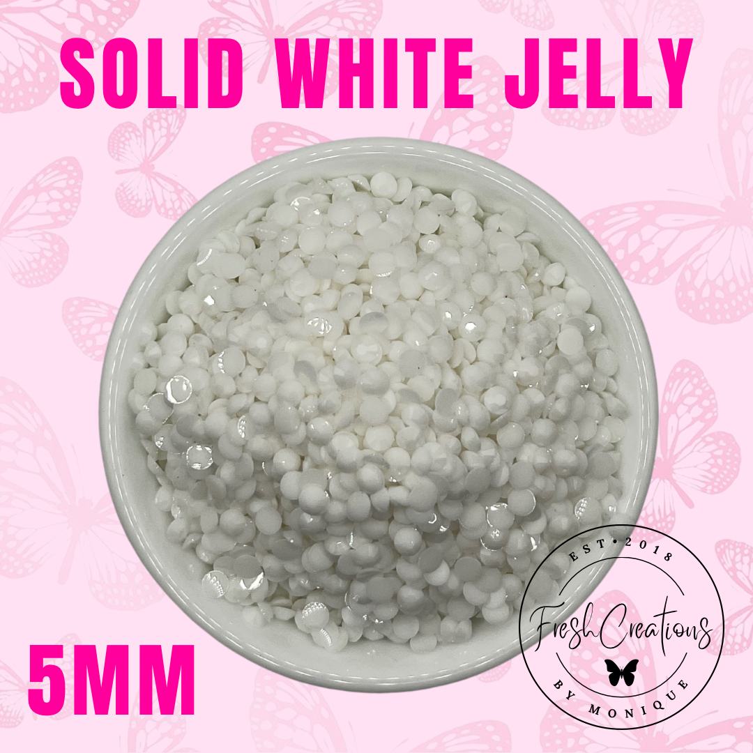 SOLID WHITE JELLY 5MM RHINESTONES