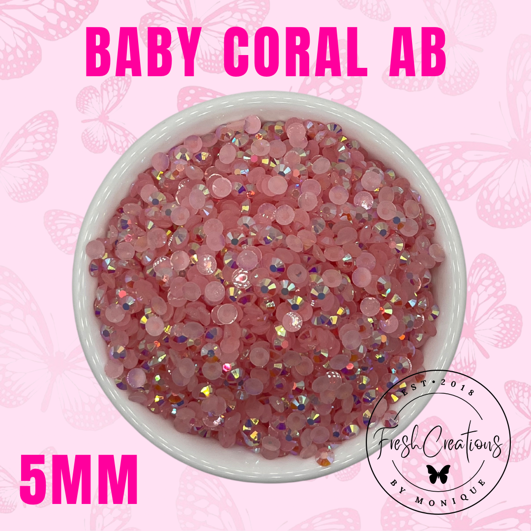 BABY CORAL AB 5MM RHINESTONES