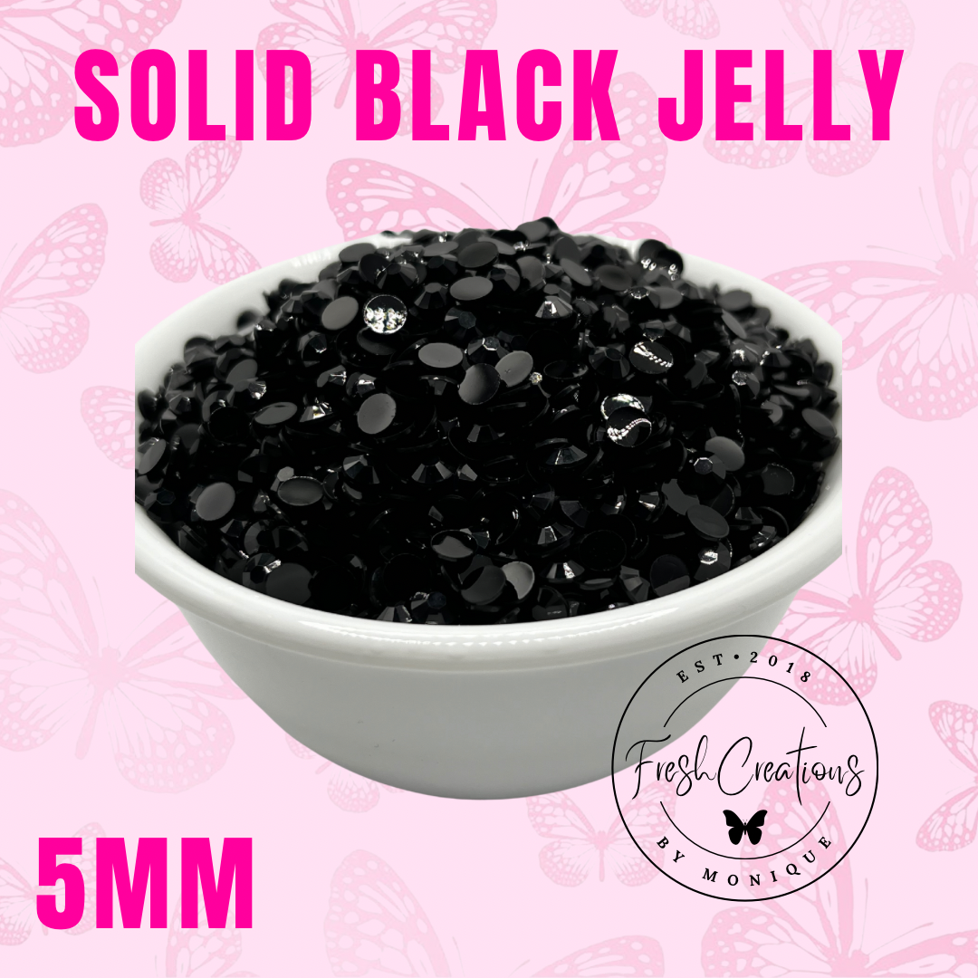 SOLID BLACK 5MM RHINESTONES