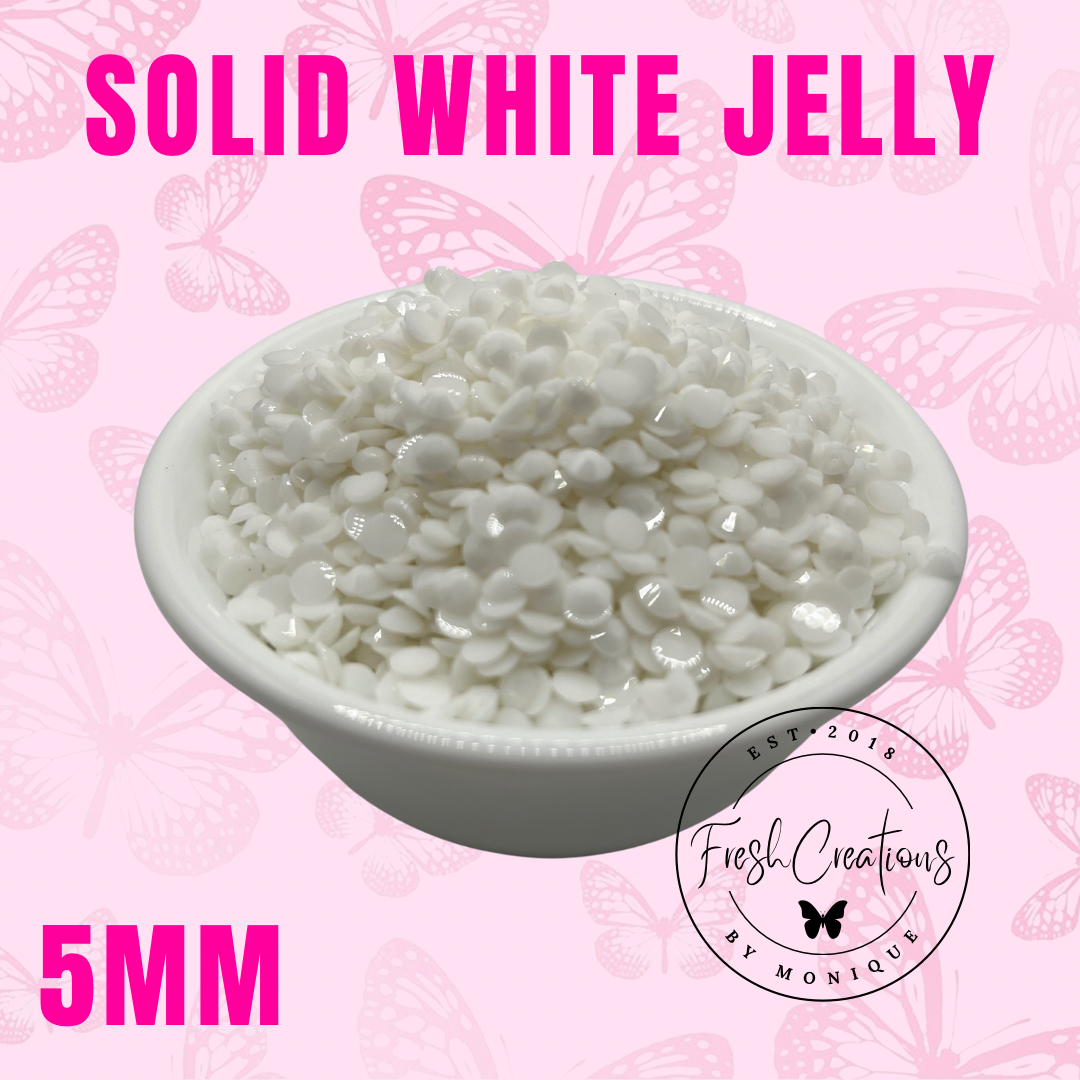 SOLID WHITE JELLY 5MM RHINESTONES