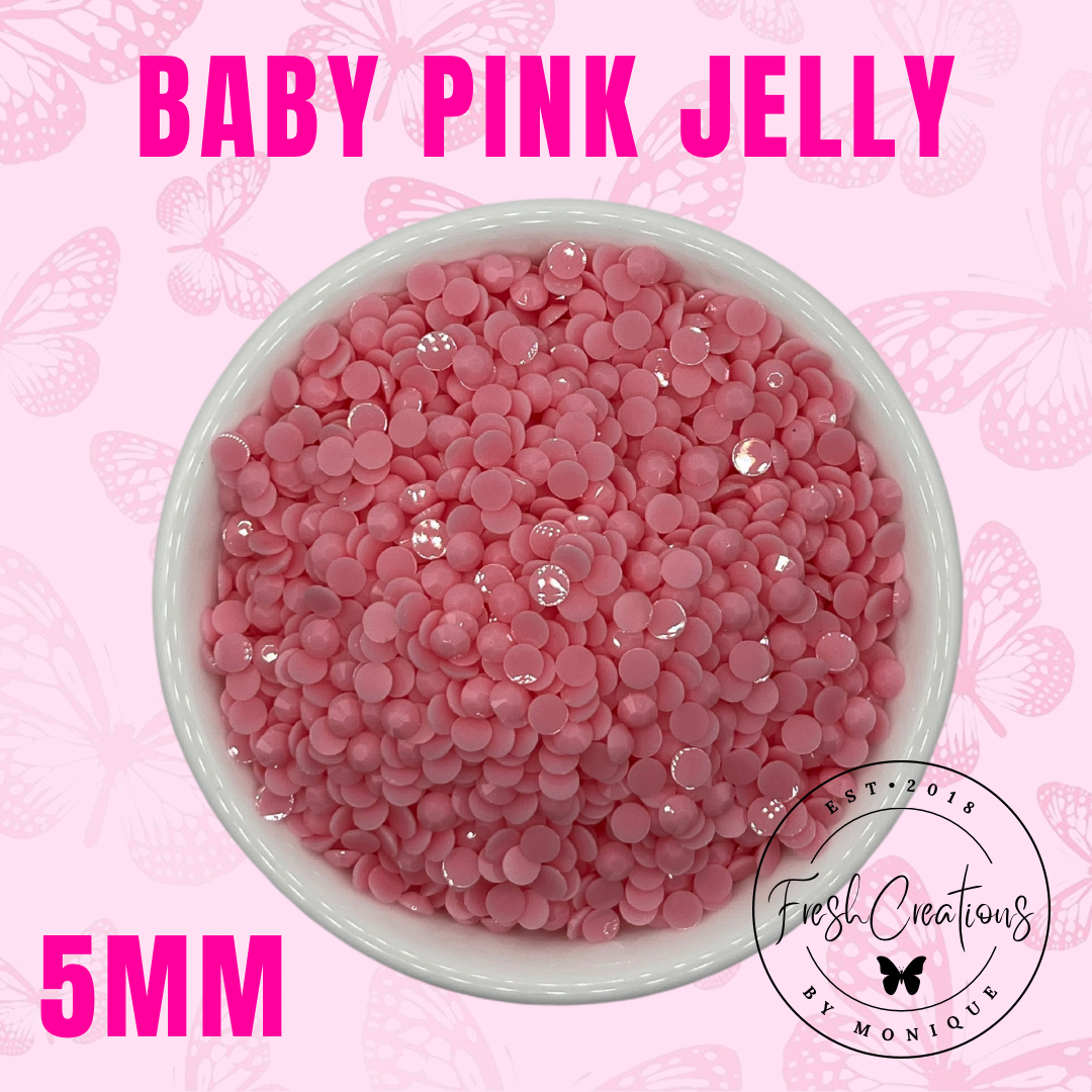 BABY PINK JELLY 5MM RHINESTONES