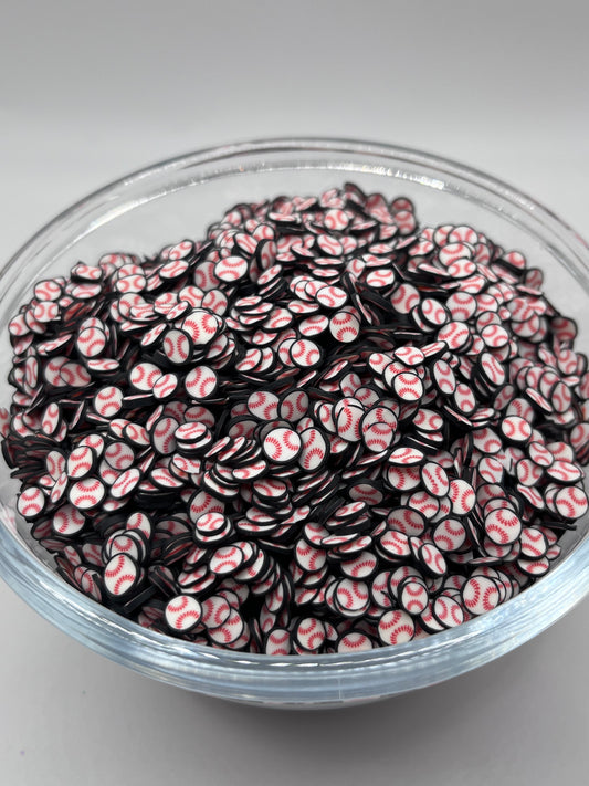 BASEBALL POLYMER CLAY SLICES