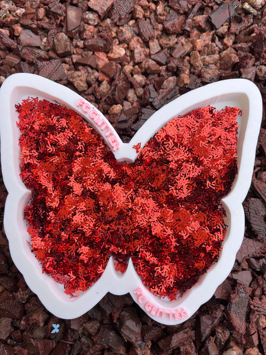 RED LV SHAPE GLITTER