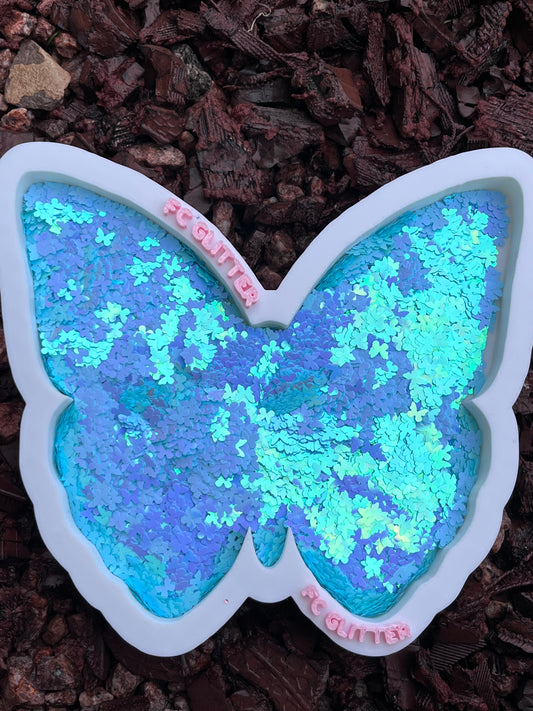 BLUE BUTTERFLIES SHAPE GLITTER