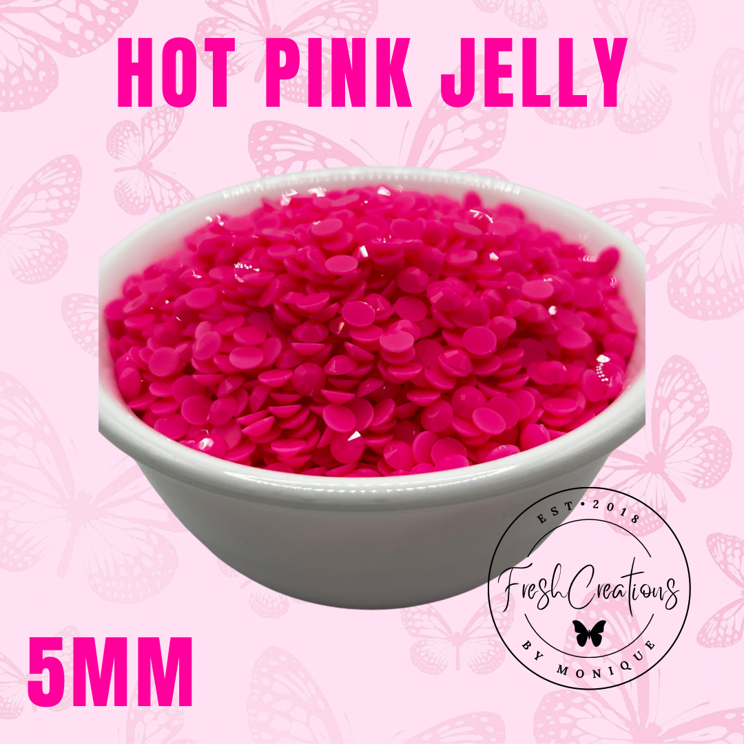 HOT PINK JELLY 5MM RHINESTONES