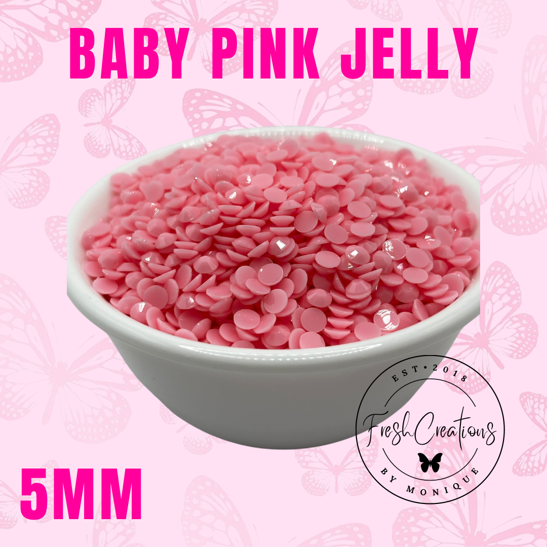 BABY PINK JELLY 5MM RHINESTONES